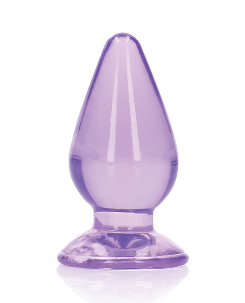 Realrock Crystal Clear Purple Anal Plug 3.5" Product Image.