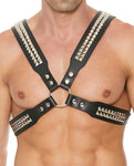 Shots Uomo Men's Black Studded Leather Body Harness