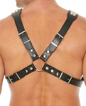 Shots Uomo Men's Black Studded Leather Body Harness