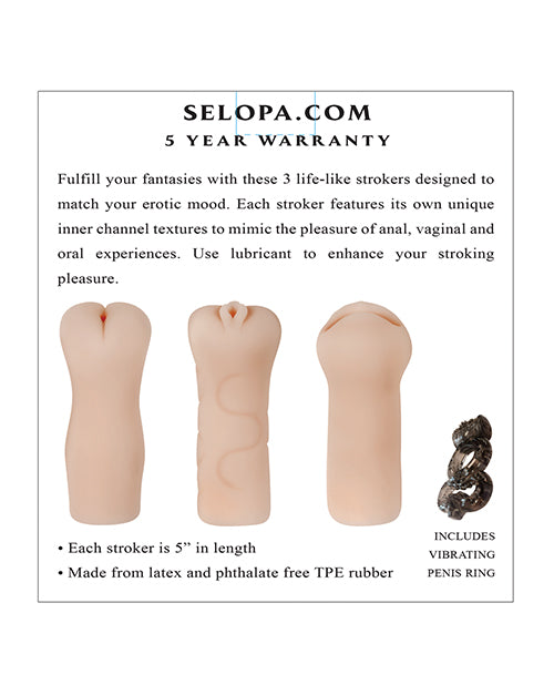Selopa Party Pack Strokers - Light: Ultimate Pleasure Variety Pack Product Image.