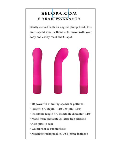 Presentamos el Selopa Paradise G - Pink: ¡El vibrador de placer del punto G definitivo para una satisfacción y placer incomparables! Product Image.