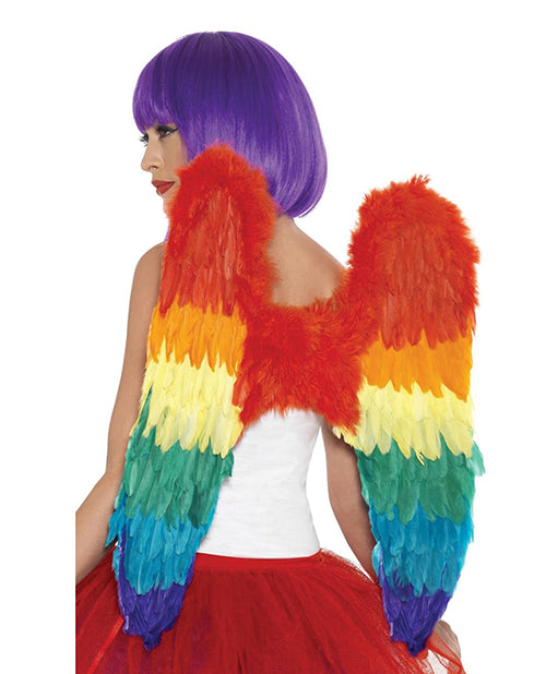 Rainbow Large Feather Wings: Festival Statement Piece Product Image.