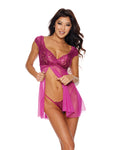 Limited Edition Mesh Babydoll with Floral Embroidered Cups & G-String