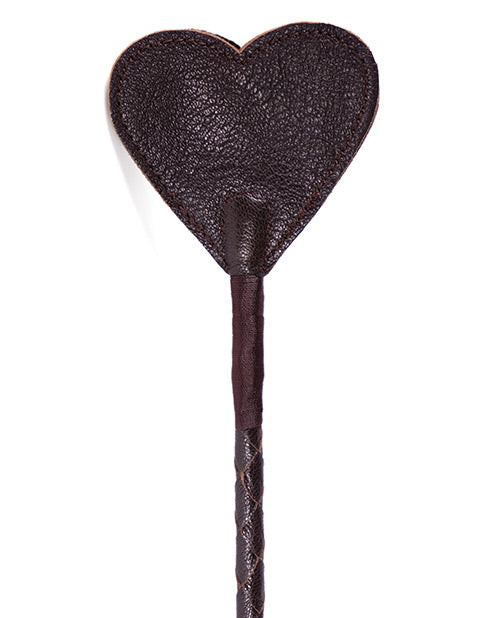 Spartacus Brown Leather Heart Crop Product Image.