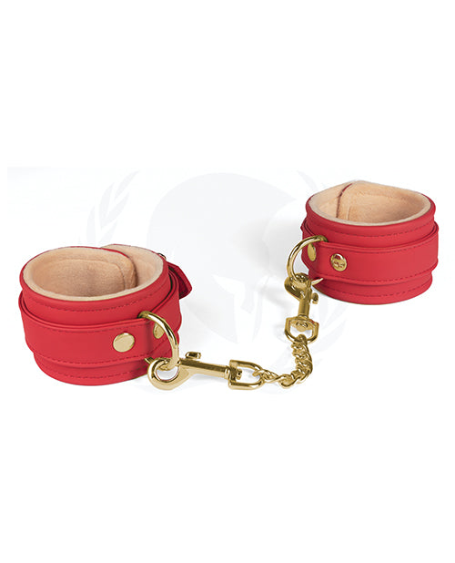 Spartacus Plush-Lined PU Wrist Cuffs: A Touch of Elegance and Desire Product Image.