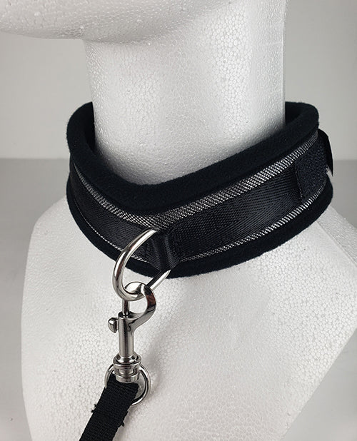 Spartacus Neoprene Silver Collar & Leash Set - Elegance Meets Comfort Product Image.