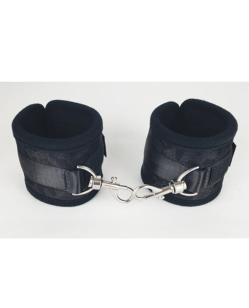 Spartacus Silver Neoprene Adjustable Wrist Restraints Product Image.