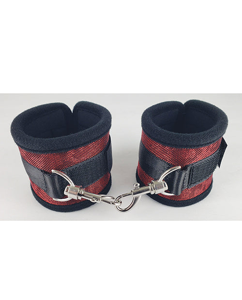 Spartacus Silver Neoprene Adjustable Wrist Restraints Product Image.