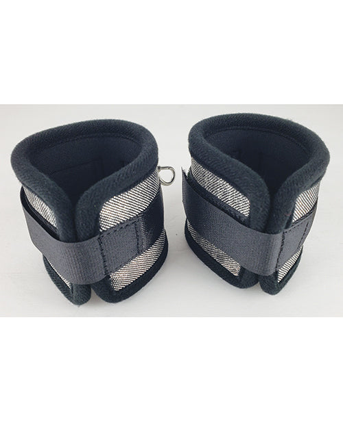 Spartacus Silver Neoprene Adjustable Wrist Restraints Product Image.