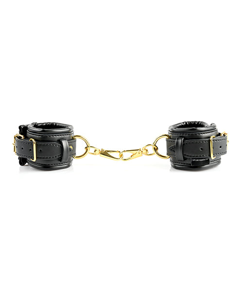 Sportsheets Premium Faux Leather Cuffs & Blindfold Set - Special Edition Product Image.