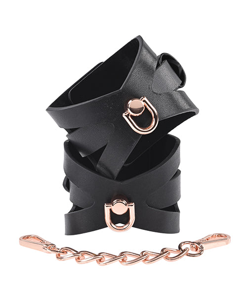 Brat Handcuffs by Sex & Mischief - Rose Gold Seduction Product Image.