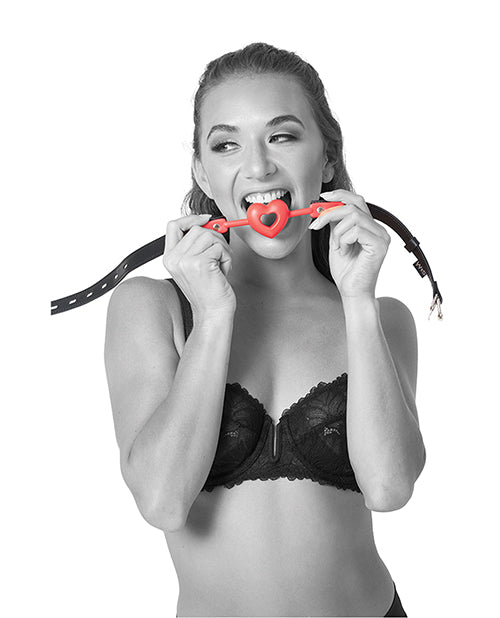 Amor Heart Ball Gag: Elegant BDSM Beginner's Choice Product Image.