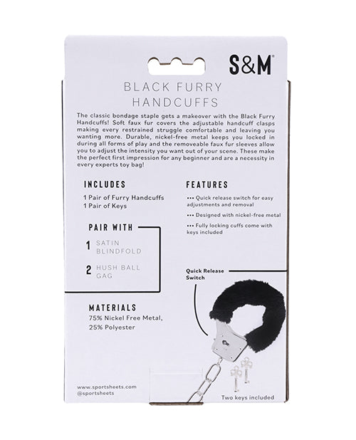 Black Furry Handcuffs: Premium Quality, Versatile Design & Sensual Appeal Product Image.