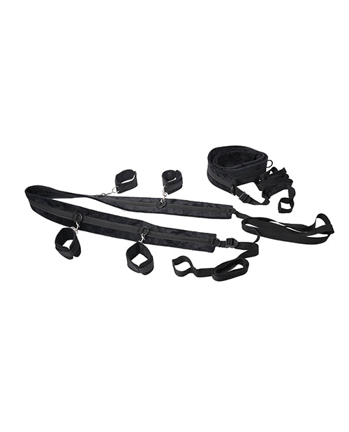 Saffron No Matter Where Adjustable Bondage Restraint System - Black Product Image.