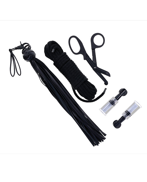 Saffron Tied & Twisted BDSM Kit - Black Product Image.