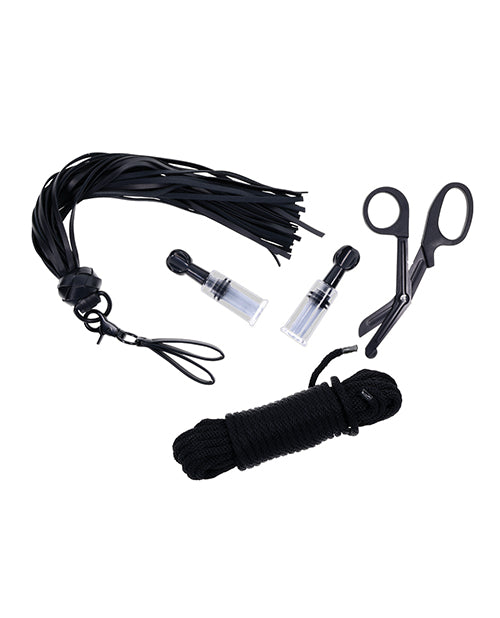 Saffron Tied & Twisted BDSM Kit - Black Product Image.