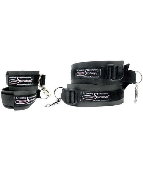 Sportsheets Comfort Neoprene Thigh & Wrist Cuff Set Product Image.