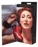 Saffron Red & Black Vegan Leather Cuffs - Ignite Passion and Desire