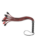 Saffron Red/Black Braided Flogger for Intense Impact Play