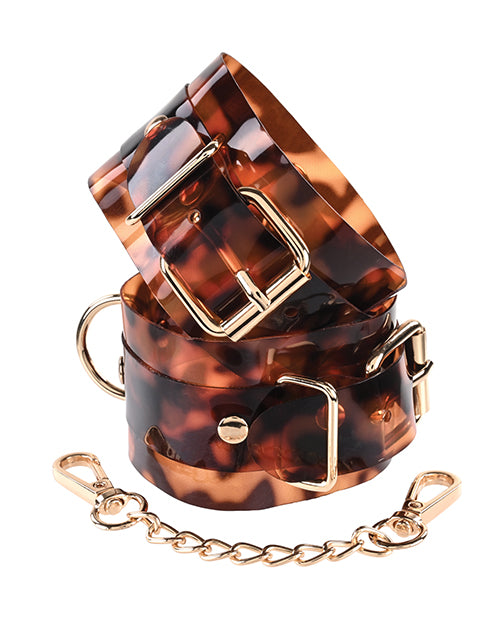 Amber Luxury Tortoiseshell Handcuffs Product Image.