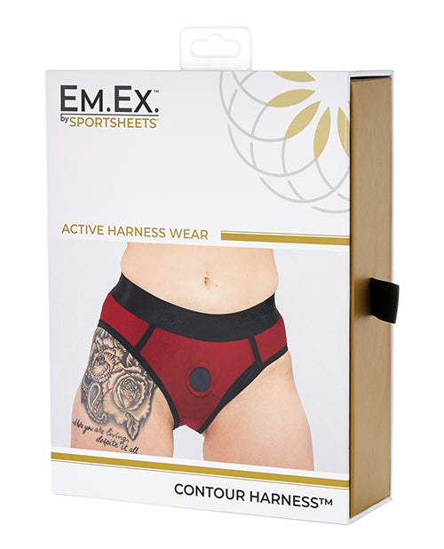 Sportsheets Em.ex. Contour Harness - XXX-Large in Vibrant Red Product Image.