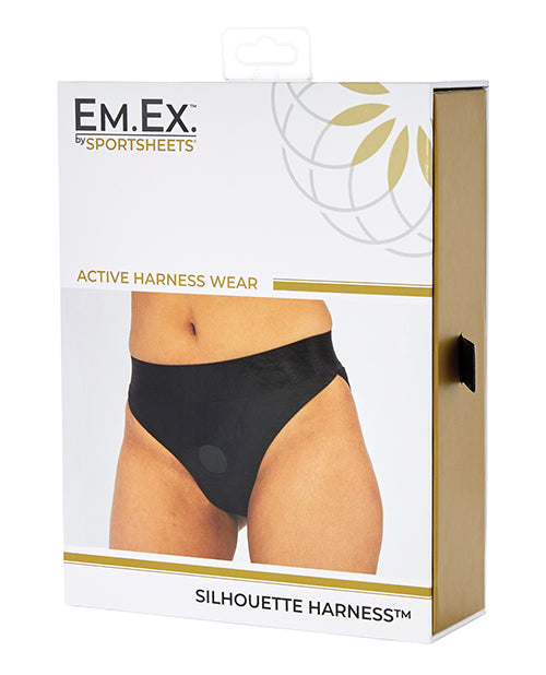 Experimente la máxima comodidad y estilo con el arnés negro Silhouette de Sportsheets 🖤 - ¡Mejore los momentos íntimos con elegancia y sofisticación! Product Image.