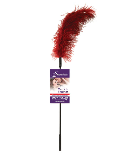 Sensual Ostrich Feather Body Tickler: Intimate Pleasure & Sensory Exploration Product Image.