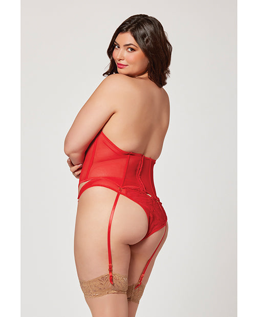 Valentines Heart Mesh Bustier & Panty Set Product Image.