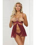 Sultry Elegance Lace Babydoll Set