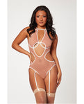 Mesh Cut Out Halter Teddy: Embrace Your Sultry Sophistication