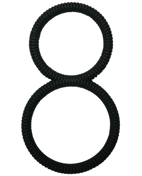 MALESATION Figure 8 Black Silicone Cock Ring Product Image.