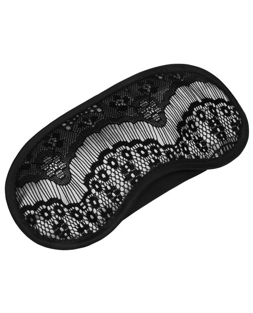 Antifaz de encaje Steamy Shades: satén sensual y encaje negro transparente Product Image.