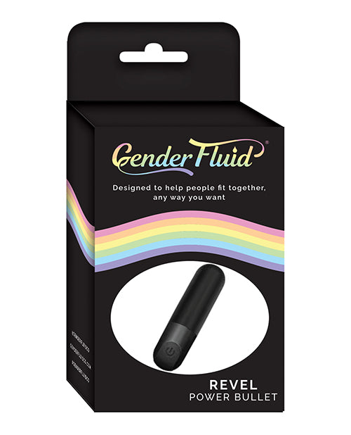 Abraza el deseo con Revel Power Bullet: Vibrador negro mate fluido de género Product Image.