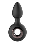 Vibrador anal con tapón de anillo de temblor fluido de género - Negro