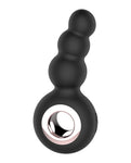 Vibrador de cuentas con anillo anal con carcaj fluido de género - Negro