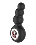 Vibrador de cuentas con anillo anal con carcaj fluido de género - Negro