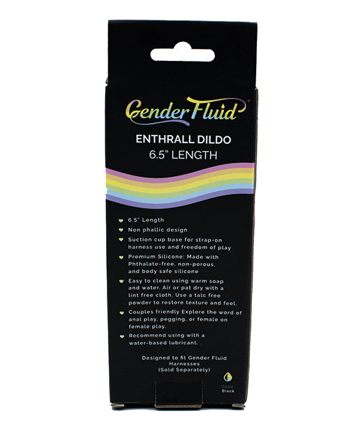 Consolador fluido con correa Enthrall Gender - 6.5" Negro Product Image.