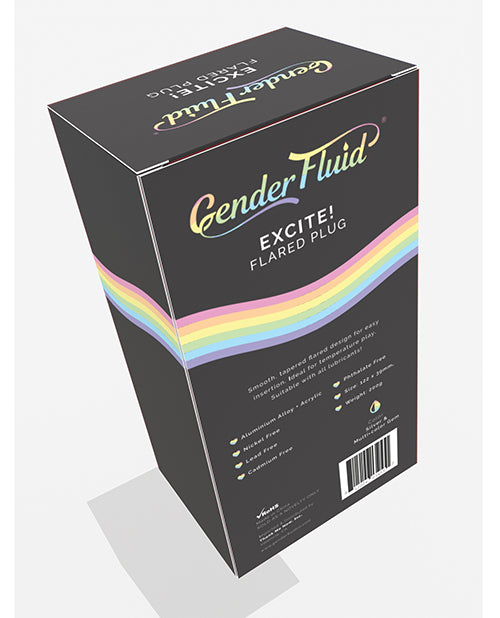 Gender Fluid Excite! Flared Plug in Silver Product Image.