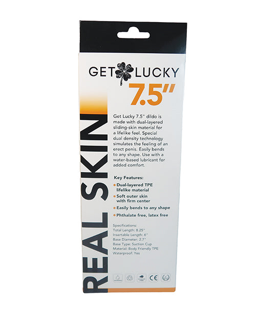Consolador Get Lucky de 7,5" de la serie Real Skin Product Image.