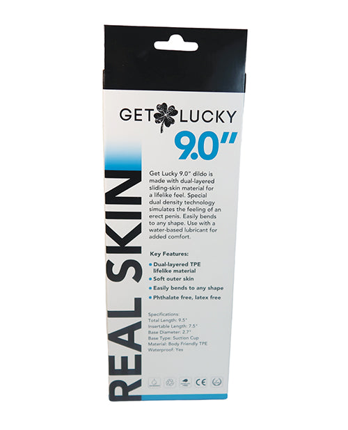 Get Lucky Consolador de piel auténtica de 9,0" Product Image.