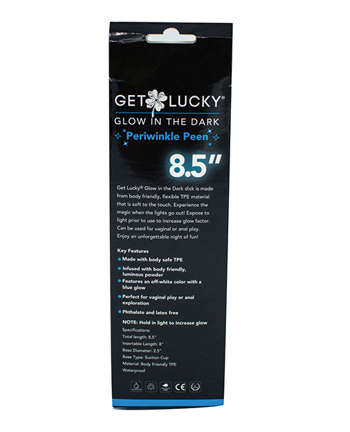 Get Lucky Consolador Bígaro que Brilla en la Oscuridad de 8.5" Product Image.