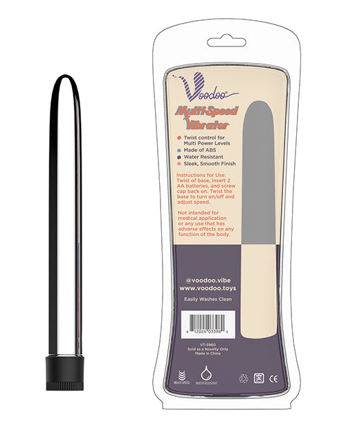 Vibrador plateado de varias velocidades Voodoo de 9": le espera un viaje sensual Product Image.