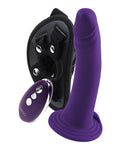 VeDO Diki 搭配安全帶振動假陽具 - 深紫色