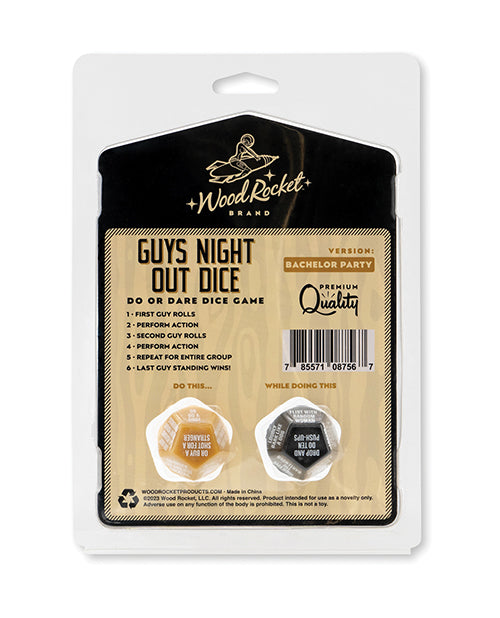 Wood Rocket Guys Night Out Do or Dare Dice Game - Elevate Your Adventures Product Image.