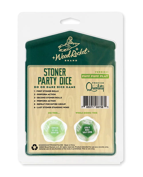 Juego de dados Wood Rocket Stoner Party - Verde: enciende la diversión de la amistad Product Image.