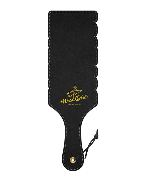 Wood Rocket Black/Gold Luxury Fetish Paddle Product Image.