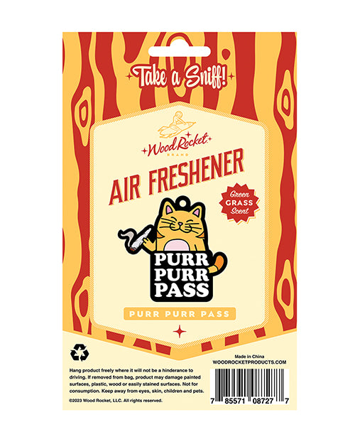 Ambientador Wood Rocket Purr Purr Pass - Aroma a hierba verde Product Image.