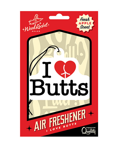 Wood Rocket I Love Butts Air Freshener - Apple - featured product image.