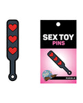 Wood Rocket Sex Toy Hearts Paddle Pin - Negro / Rojo