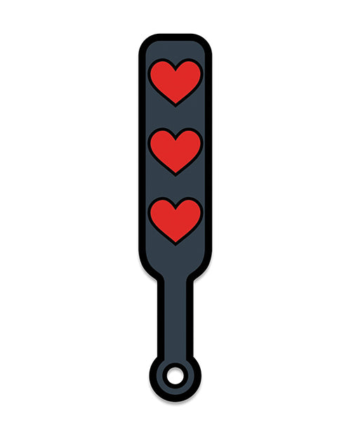 Wood Rocket Sex Toy Hearts Paddle Pin - Black/Red: A Playful Embrace of Edginess and Charm Product Image.